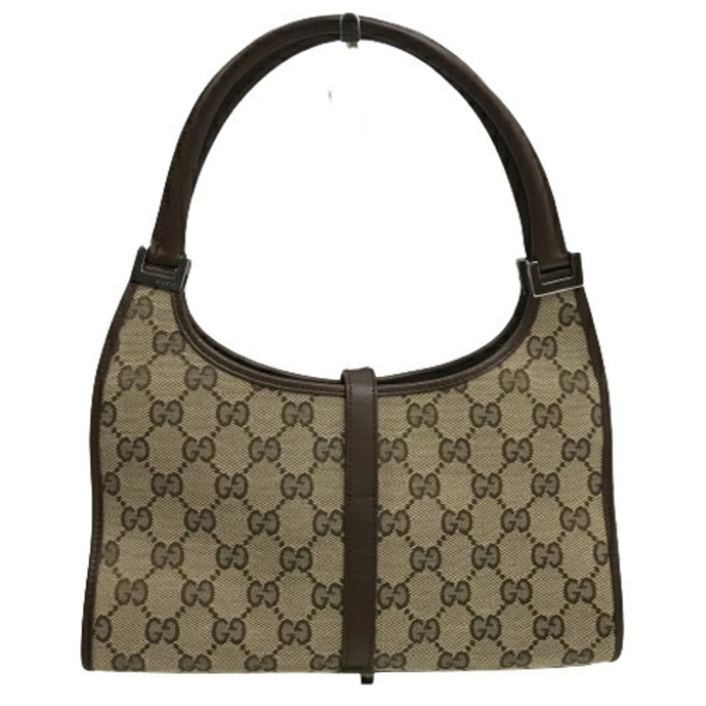 Gucci Handbag Jackie GG Canvas Shoulder Bag Tote Clutch Beige Brown - Picture 4 of 10
